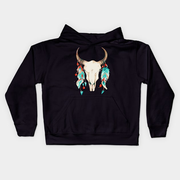 Native American Dreamcatcher/Art Kids Hoodie by Morrigan Austin